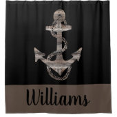 Personalisierter rustikaler nautischer ANCHOR | Duschvorhang (Vorderseite)