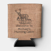 Personalisierter Rustikaler Schoß mit Hirschillust Dosenkühler (Vorderseite)