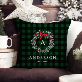 Personalisierter Rustikaler Urlaubswreath Buffalo  Kissen