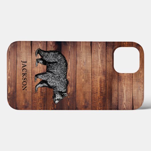 Personalisierter Rustikaler Walking Bär Case-Mate iPhone Hülle (Rückseite (Horizontal))