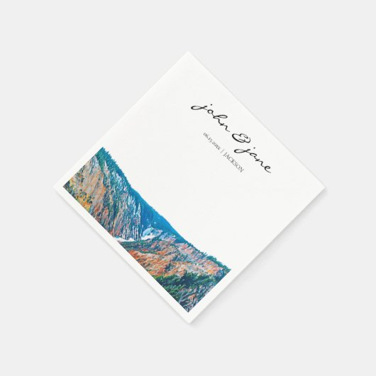 Personalisierter Rustikaler Wasserfall Serviette (Ecke)