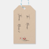 Personalisierter rustikaler Weihnachtsbaum Geschenkanhänger (Rückseite)