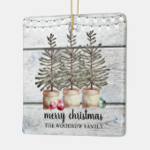 Personalisierter Rustikaler Weihnachtsbaum Keramikornament (Links)