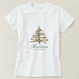 Personalisierter rustikaler Weihnachtsbaum mit Orn T-Shirt