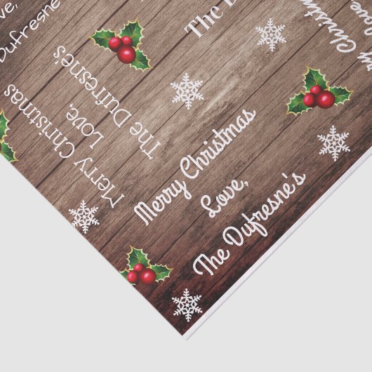 Personalisierter Rustikaler Weihnachtszaun Seidenpapier (Ausschnitt)