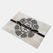 Personalisierter Rustikaler Winterholz-Buchten Lau Fußmatte (Schrägansicht)