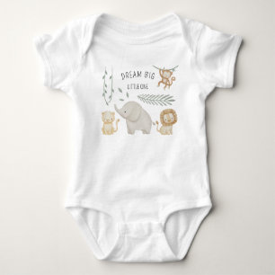 Personalisierter Safari-Dschungel-Tiere-Babyaanzug Baby Strampler
