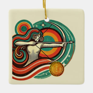 Personalisierter Sagittarius-Sternzeichen-Weihnach Keramikornament