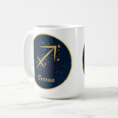 Personalisierter Sagittarius-Zooikensymbol Kaffeetasse (Vorderseite Links)