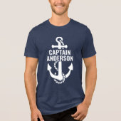 Personalisierter Sailorman Name Navy Anchor Weißer Tri-Blend Shirt (Vorderseite)