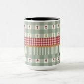 Personalisierter Salbeigrüner Blumenname-Becher Tasse (Zentrum)