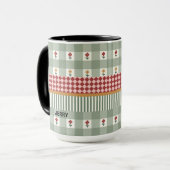 Personalisierter Salbeigrüner Blumenname-Becher Tasse (Vorderseite Links)