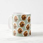 Personalisierter Salbeigrüner Haustier-Gesichtsmug Kaffeetasse (Vorderseite Links)