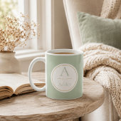 Personalisierter Salbeigrüner Monogramm-Name Elega Kaffeetasse
