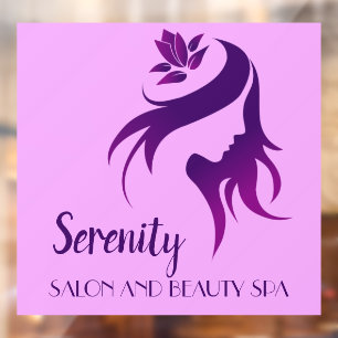 Personalisierter Salon Spa Lotusblüten-Silhouette Fensteraufkleber