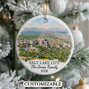 Personalisierter Salt Lake City-Schmuck, Benutzerd Keramik Ornament