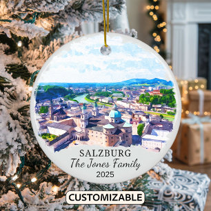 Personalisierter Salzburger Christbaumschmuck, Öst Keramik Ornament