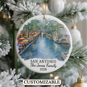 Personalisierter San Antonio Weihnachtsschmuck, In Keramik Ornament
