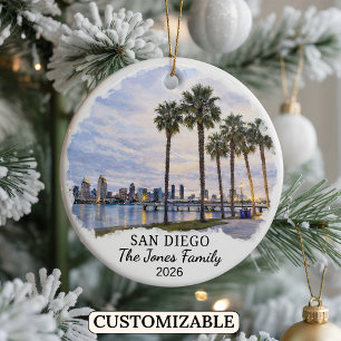 Personalisierter San Diego Weihnachtsschmuck, Benu Keramik Ornament
