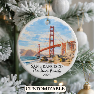 Personalisierter San Francisco-Schmuck, Kalifornie Keramik Ornament