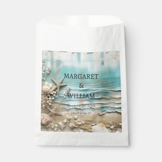 Personalisierter Sand und Muscheln Geschenktütchen (Vorderseite)