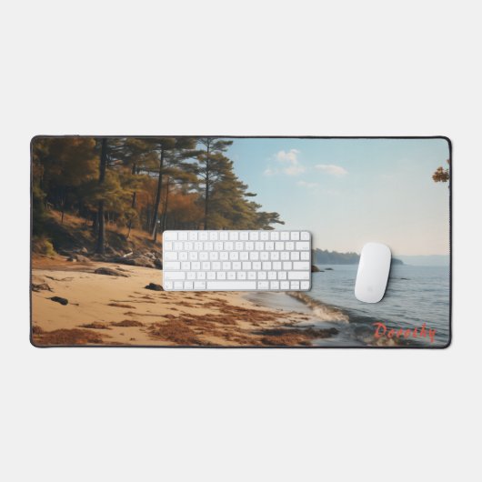 Personalisierter Sandstrand mit Treppenschreibtisc Schreibtischunterlage (Tastatur & Maus)
