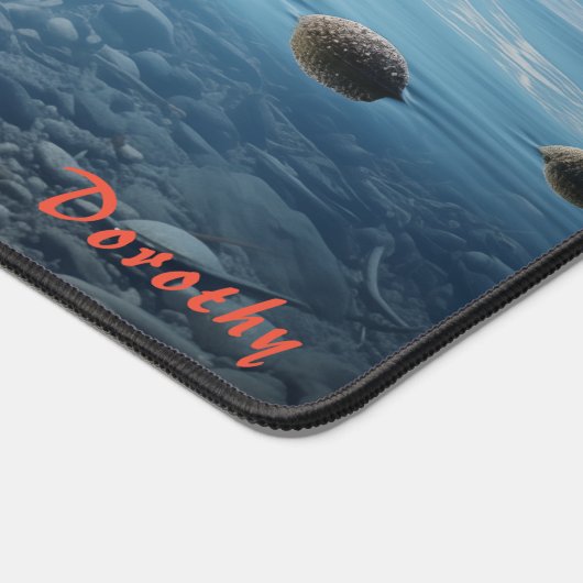 Personalisierter Sandstrand mit Treppenschreibtisc Schreibtischunterlage (Ecke)