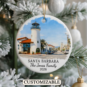 Personalisierter Santa-Barbara-Christbaumschmuck,  Keramik Ornament