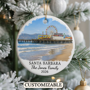 Personalisierter Santa-Barbara-Weihnachtsschmuck,  Keramik Ornament