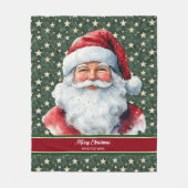 Personalisierter Santa Blanket mit Monogramm-Text Fleecedecke (Vorderseite)