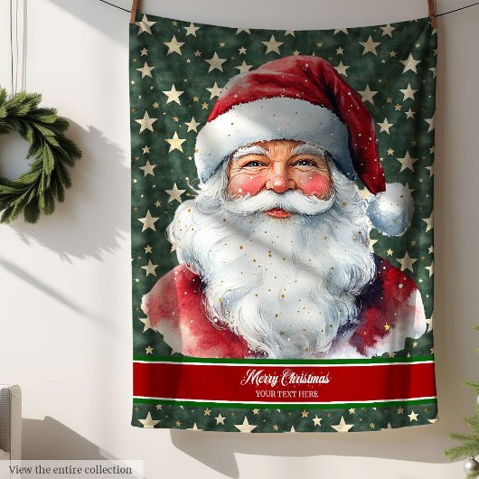 Personalisierter Santa Blanket mit Monogramm-Text Fleecedecke