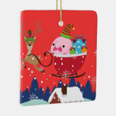 Personalisierter Santa Blobfish Keramikornament (Rechts)