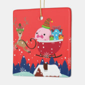 Personalisierter Santa Blobfish Keramikornament (Links)