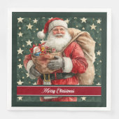 Personalisierter Santa Claus Ferientisch Napkins Serviette (Vorderseite)