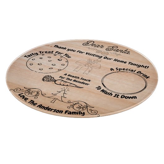 Personalisierter Santa Cookie Tray Schneidebrett (Ecke)