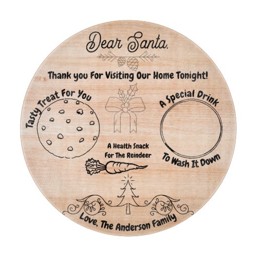 Personalisierter Santa Cookie Tray Schneidebrett (Vorderseite)