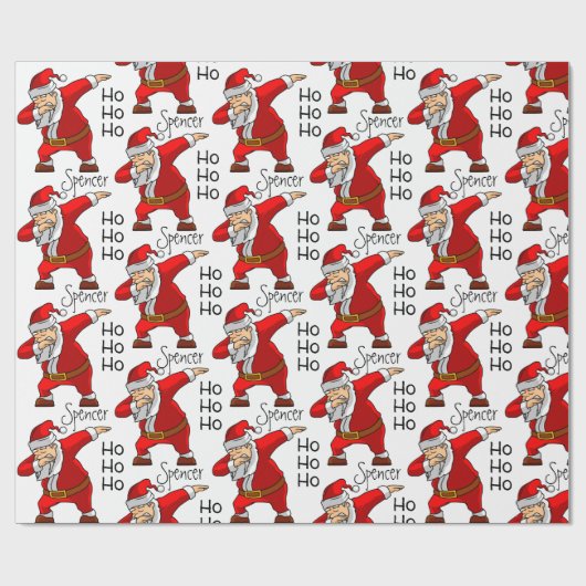 Personalisierter Santa Dabbing Geschenkpapier (Flach)