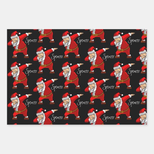 Personalisierter Santa Dabbing Geschenkpapier Set (Vorderseite 2)