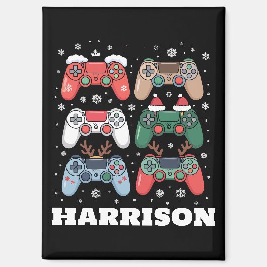 Personalisierter Santa-Gaming-Controller Gamer Wei Magnet (Vorderseite)