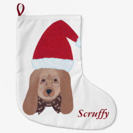 Personalisierter Santa Hound Hund Weihnachten Stru Großer Weihnachtsstrumpf