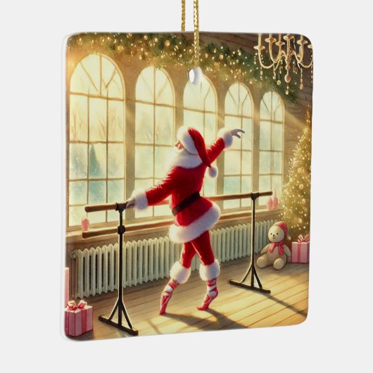 Personalisierter Santa-Lieblings-Barre-Lehrer Keramikornament (Rechts)