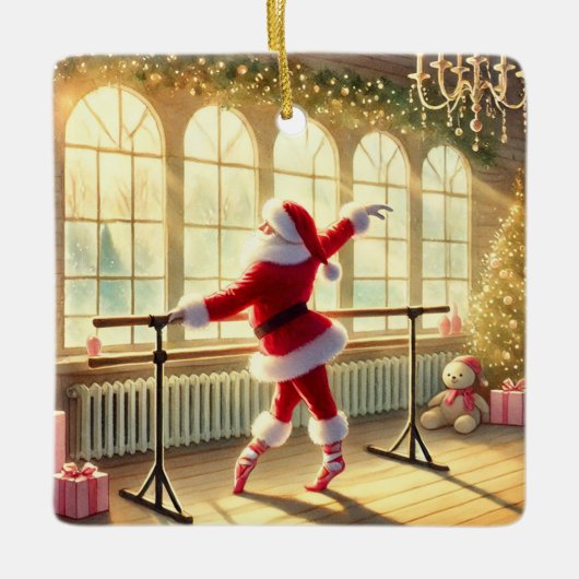 Personalisierter Santa-Lieblings-Barre-Lehrer Keramikornament (Vorderseite)