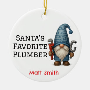 Personalisierter Santa-Lieblings-Klempner/Handyman Keramik Ornament