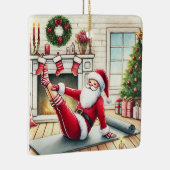 Personalisierter Santa-Lieblings-Pilates-Lehrer Keramikornament (Rechts)