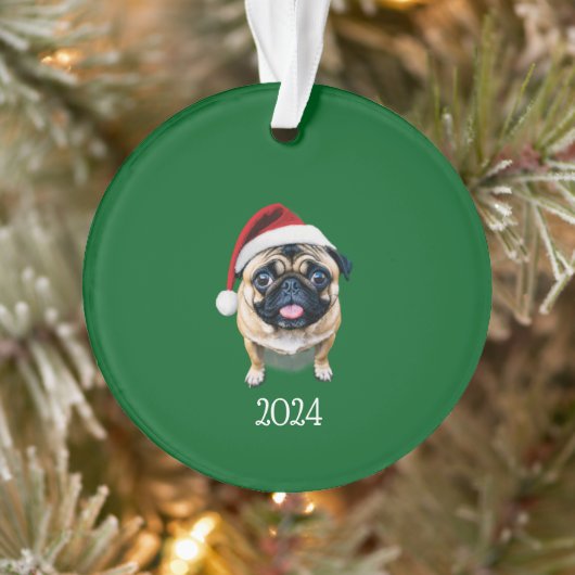 Personalisierter Santa Mops Ornament (Baum)