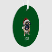 Personalisierter Santa Mops Ornament (Vorderseite)
