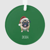 Personalisierter Santa Mops Ornament (Rückseite)