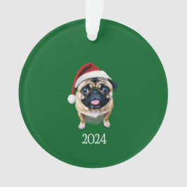 Personalisierter Santa Mops Ornament