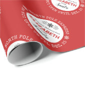 Personalisierter Santa North Pole Express Geschenkpapier (Rolleneckpunkt)