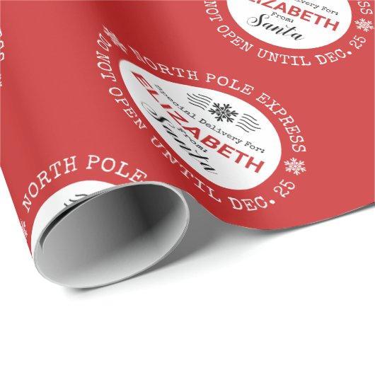 Personalisierter Santa North Pole Express Geschenkpapier (Rolleneckpunkt)